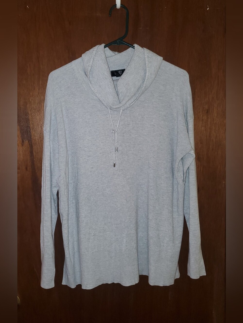 Jones New YorkLight Gray Cowl Neck Pullover Top Sz Large